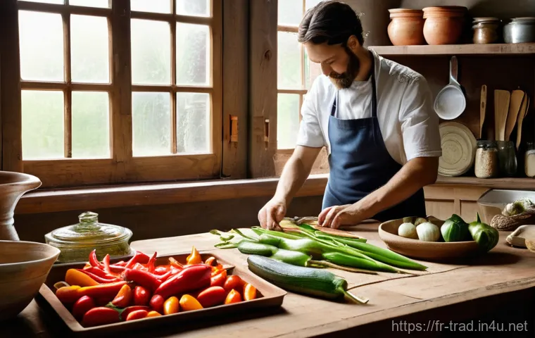 전통 장류 제조법 - **Prompt 1: The Artisan's Fermentation Station**
    A close-up, warm-toned photograph of an adult p...