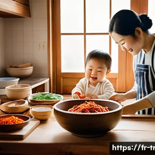 한식 재래식푸드 - **Prompt:** A heartwarming scene of a multi-generational Korean family in a sunlit, traditional Hano...